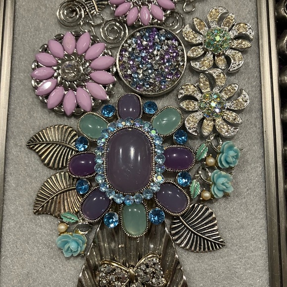 FRAMED JEWELRY ART COLLAGE UNIQUE HOME DECOR HANDMADE UNIQUE OOAK GIFT 🎁 - Picture 9 of 10